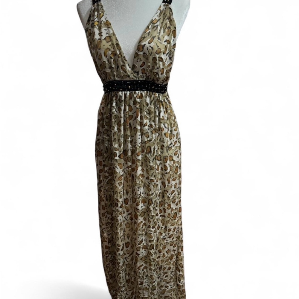 Vintage 2B Bebe Leopard Print Maxi Dress